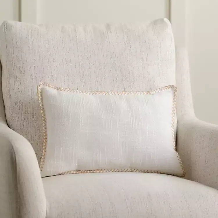 Christmas Pillows>Kirklands Home White Embroidered Joy Christmas Pillow