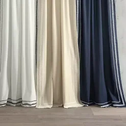 Kirklands Home Embroidered Ric Rac Curtain Panel, 84 in. White Best