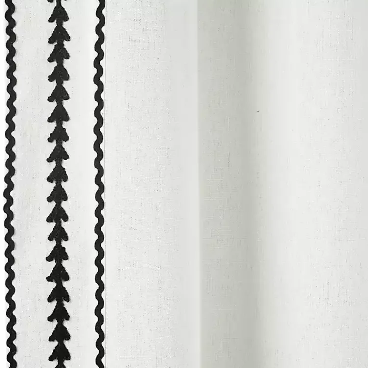 Kirklands Home Embroidered Ric Rac Curtain Panel, 84 in. White Best
