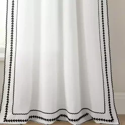 Kirklands Home Embroidered Ric Rac Curtain Panel, 84 in. White Best
