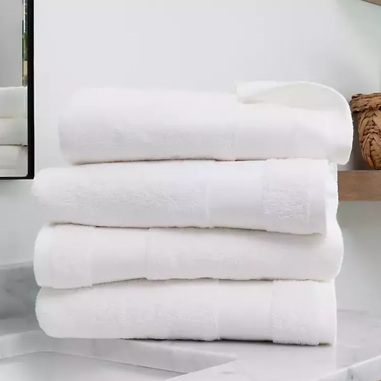Kirklands Home Essential Cotton Bath Towels, Set of 4 White Online