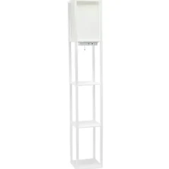 Kirklands Home Etagere Shelf Charging Floor Lamp White