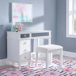 Kirklands Home Eva Mirrored 2-pc. Vanity Set White Hot