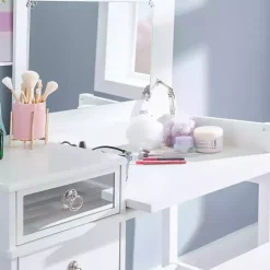 Kirklands Home Eva Mirrored 2-pc. Vanity Set White Hot