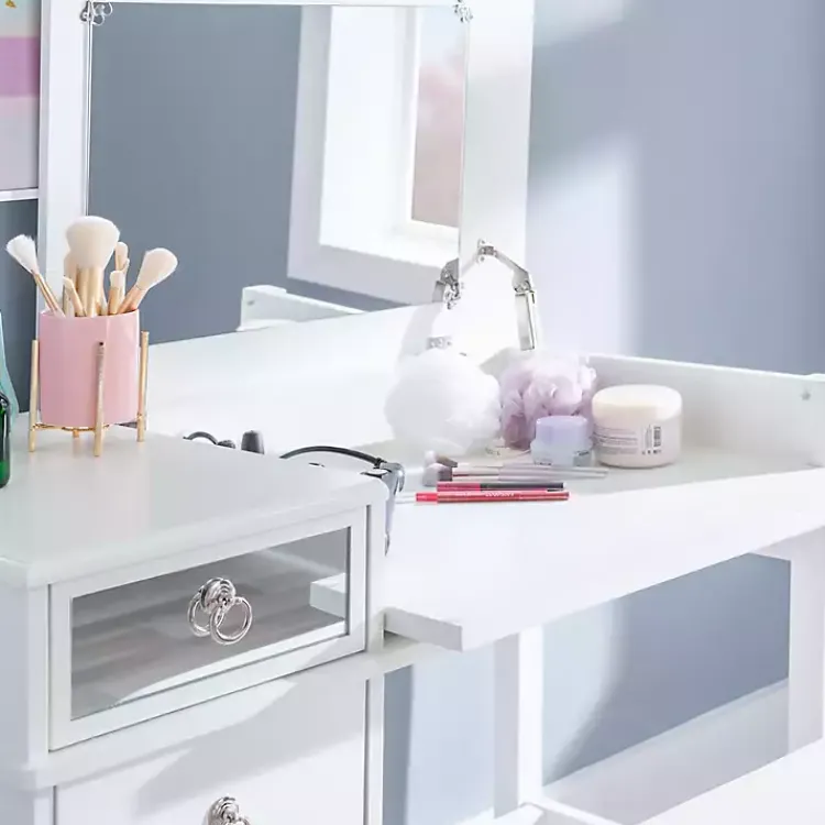 Kirklands Home Eva Mirrored 2-pc. Vanity Set White Hot