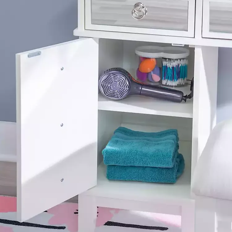 Kirklands Home Eva Mirrored 2-pc. Vanity Set White Hot