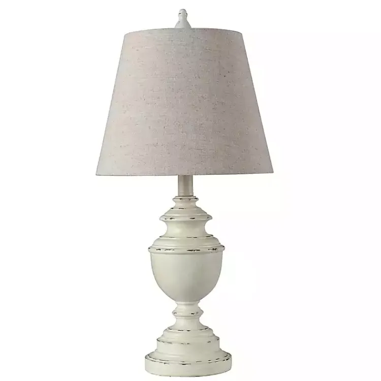 Kirklands Home White Farmhouse Accent Table Lamp Tan Sale