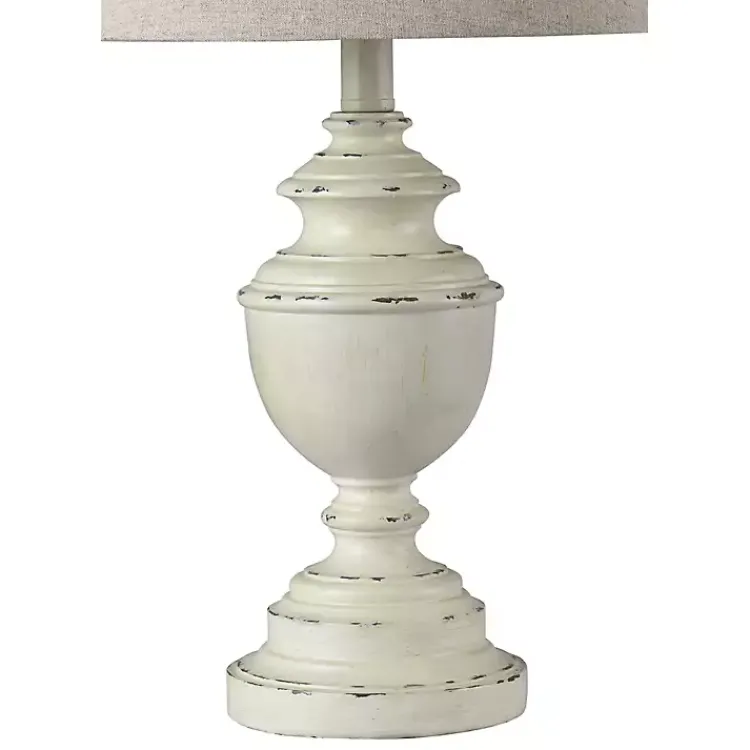Kirklands Home White Farmhouse Accent Table Lamp Tan Sale