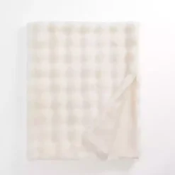 Blankets & Throws>Kirklands Home Faux Fur Bubble Throw White