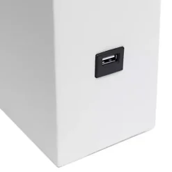 Kirklands Home Faux Leather Charging Table Lamp White Hot