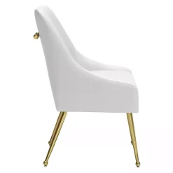 Kirklands Home Faux Leather Gold Maxine Dining Chair White Hot