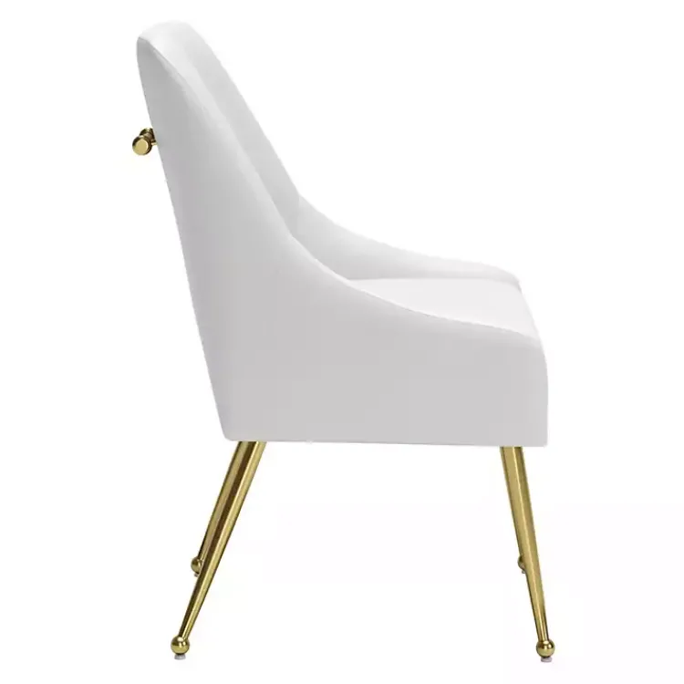 Kirklands Home Faux Leather Gold Maxine Dining Chair White Hot