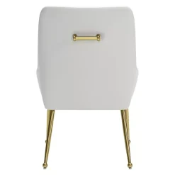 Kirklands Home Faux Leather Gold Maxine Dining Chair White Hot