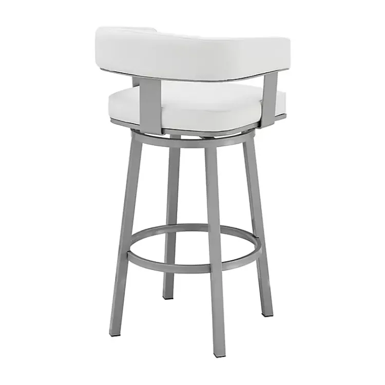 Kirklands Home Faux Leather Lorin Swivel Counter Stool White Discount