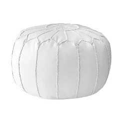 Poufs & Floor Cushions>Kirklands Home Faux Leather Pouf White