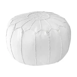 Poufs & Floor Cushions>Kirklands Home Faux Leather Pouf White