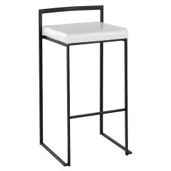 Kirklands Home Faux Leather Stackable Bar Stools, Set of 2 White Online