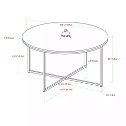 Kirklands Home Faux Marble & Gold X-Base Coffee Table White New