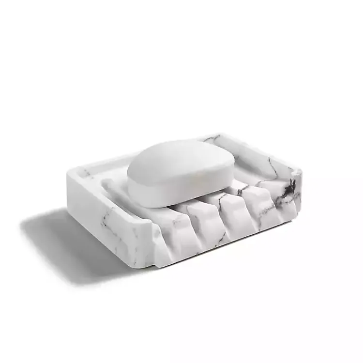 Kirklands Home Faux Marble Elevated Soap Dish White Best