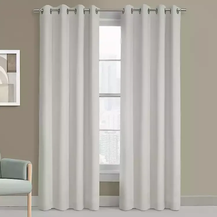 Kirklands Home Faux Suede Blackout Curtain Panel, 95 in. White Outlet