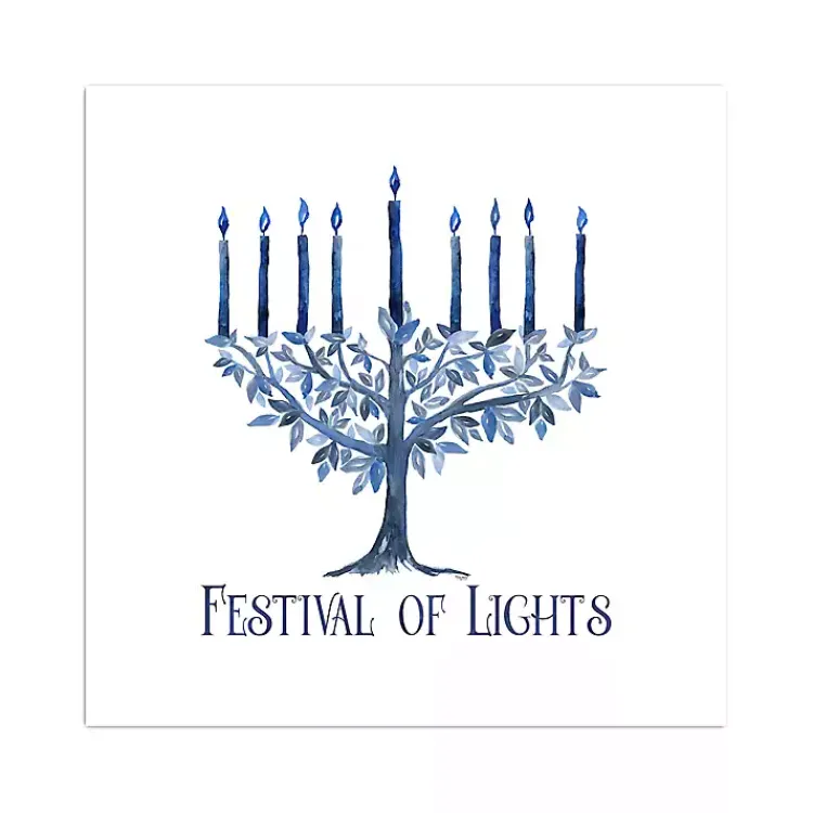Hanukkah Decorations>Kirklands Home White Festival of Lights Canvas Art Print