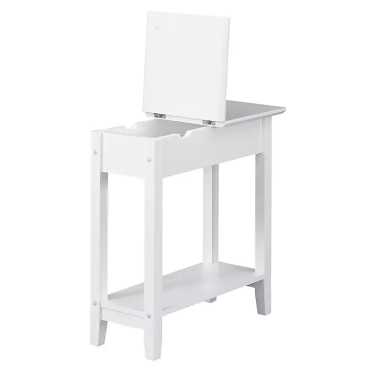 Kirklands Home Flip Top Charging Accent Table White Sale