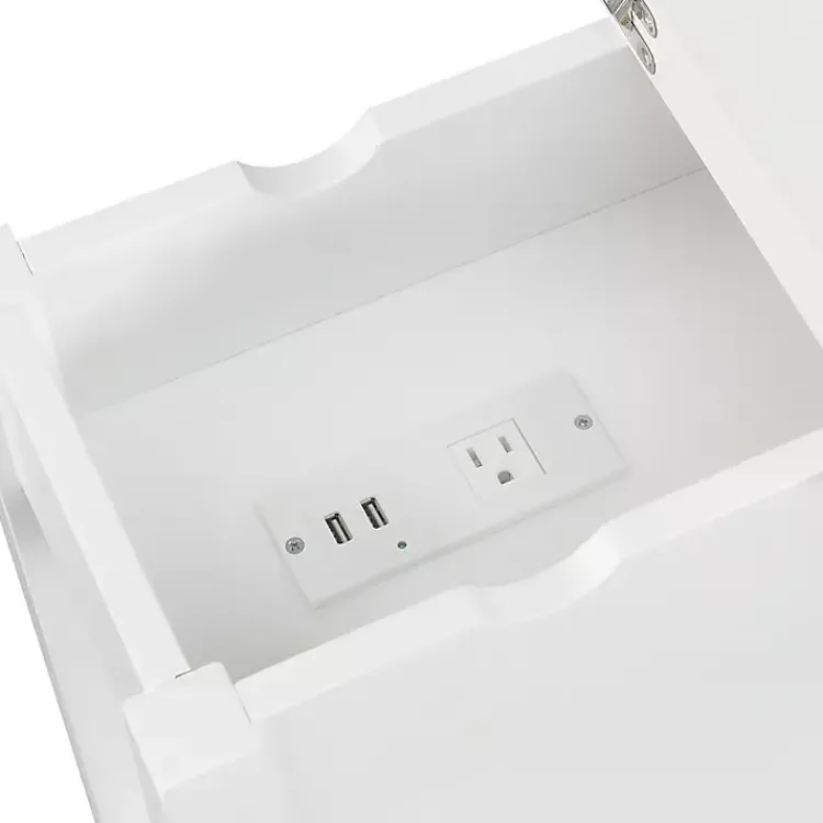 Kirklands Home Flip Top Charging Accent Table White Sale