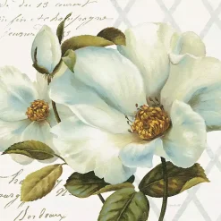 Kirklands Home White Floral Bliss Framed Canvas Art Print New