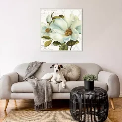 Kirklands Home White Floral Bliss Framed Canvas Art Print New
