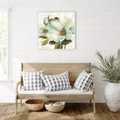 Kirklands Home White Floral Bliss Framed Canvas Art Print New