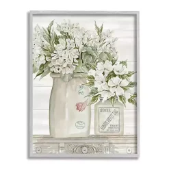 Kirklands Home Floral Ceramic Jar Framed Wood Wall Plaque White Online