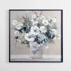 Kirklands Home Floral Framed Canvas Art Print White