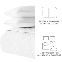 Kirklands Home Floral Stitch 3-pc. King Quilt Set White Best