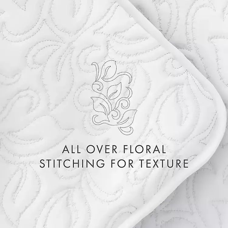 Kirklands Home Floral Stitch 2-pc. Twin Quilt Set White Outlet