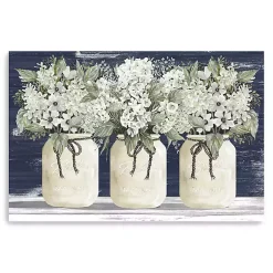 Kirklands Home White Floral Trio Giclee Canvas Art Print