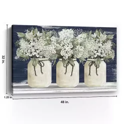 Kirklands Home White Floral Trio Giclee Canvas Art Print