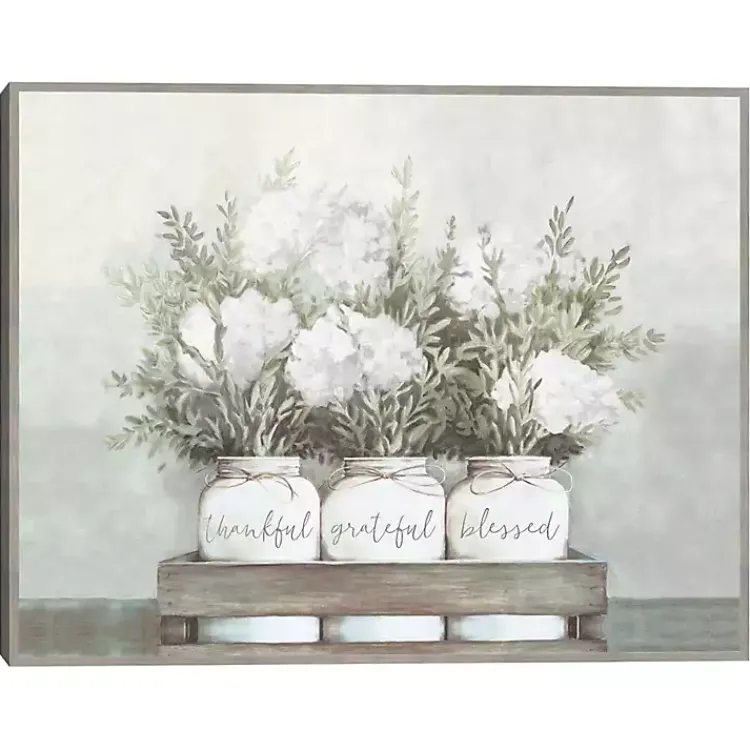Kirklands Home Flower Jars Framed Canvas Art Print White Hot