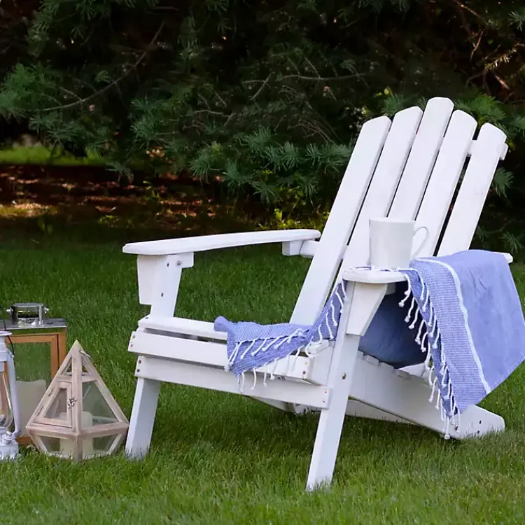 Kirklands Home Folding Wooden Adirondack Chair White Outlet