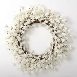 Wreaths>Kirklands Home Forsythia Flowers Wreath White
