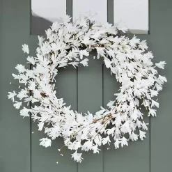 Wreaths>Kirklands Home Forsythia Flowers Wreath White
