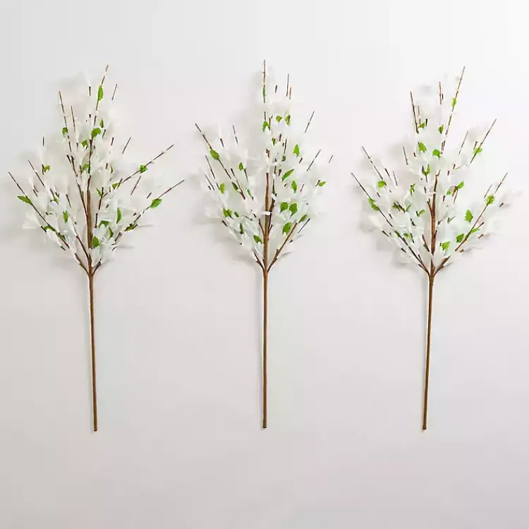 Stems & Bouquets>Kirklands Home Forsythia Stems, Set of 3 White