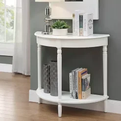 Kirklands Home French Country Half Round Console Table White Online