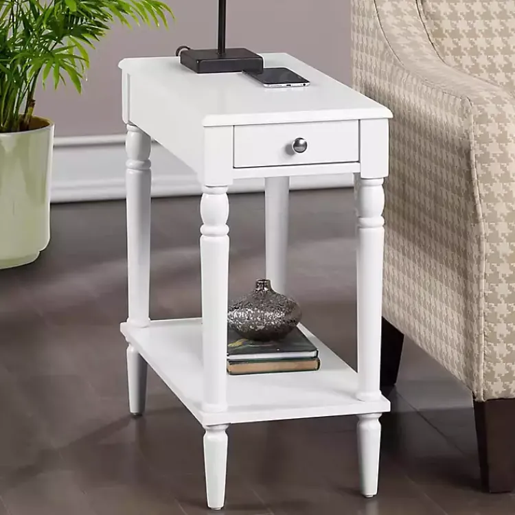 Kirklands Home French Country Single Drawer Accent Table White Outlet