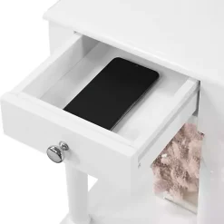 Kirklands Home French Country Single Drawer Accent Table White Outlet