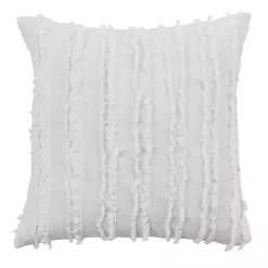 Pillows>Kirklands Home Fringe Stripe Throw Pillow White
