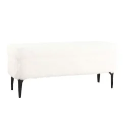 Kirklands Home Fur Storage Bench White Hot