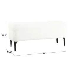 Kirklands Home Fur Storage Bench White Hot