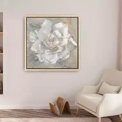 Kirklands Home White Gardenia Flower Framed Canvas Art Print Clearance