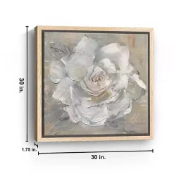 Kirklands Home White Gardenia Flower Framed Canvas Art Print Clearance
