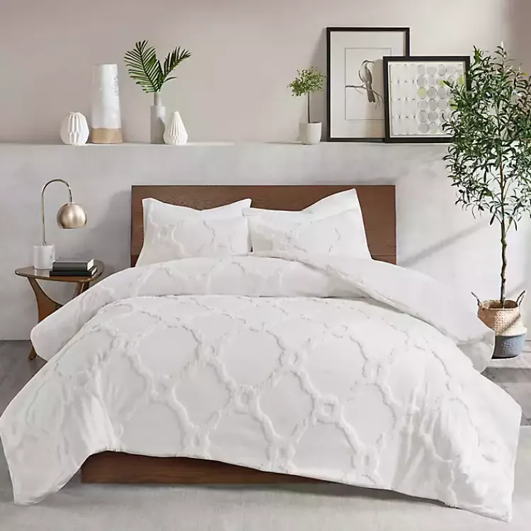 Kirklands Home Geometric Full/Queen 3-pc. Comforter Set White Outlet